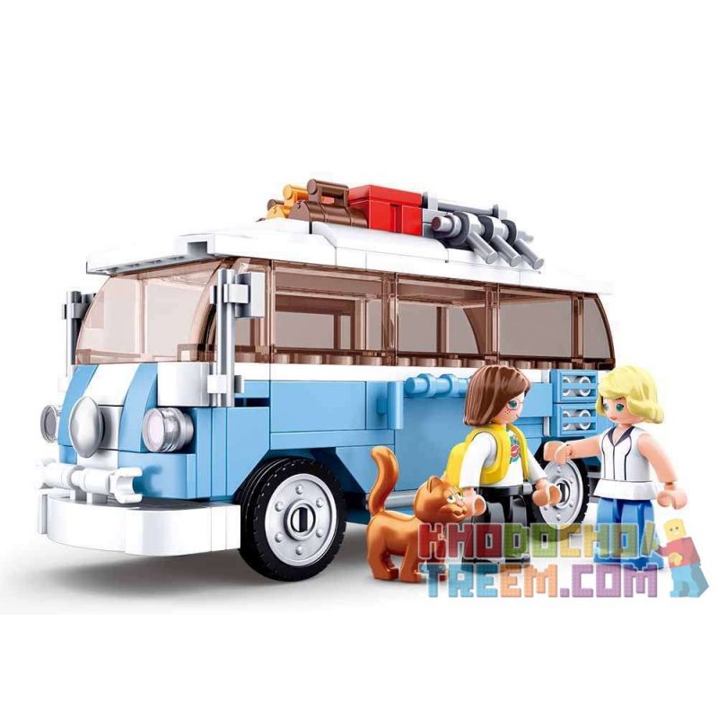 SLUBAN M38-B0707 B0707 0707 M38B0707 38-B0707 Xếp hình kiểu Lego Blue T1 Van Xe van T1 màu xanh 227 khối SLUBAN M38-B0707 B0707 0707 M38B0707 38-B0707 Xếp hình kiểu Lego Blue T1 Van Xe van T1 màu xanh 227 khối