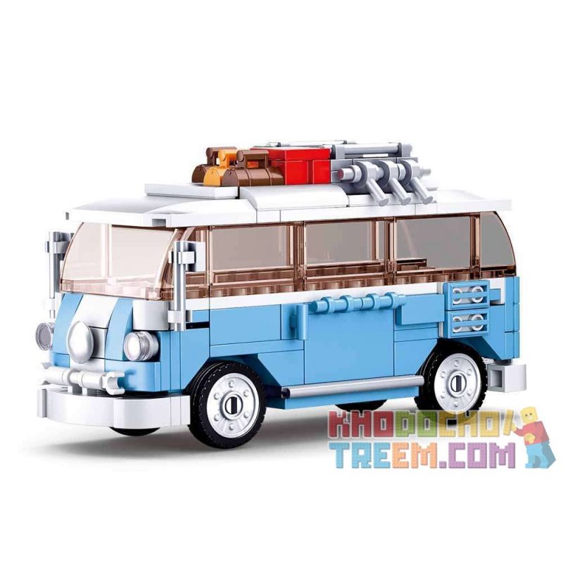 SLUBAN M38-B0707 B0707 0707 M38B0707 38-B0707 non  XE VAN T1 MÀU XANH bộ đồ chơi xếp lắp ráp ghép mô hình Racers MODEL BRICKS Đua Tốc Độ 227 khối