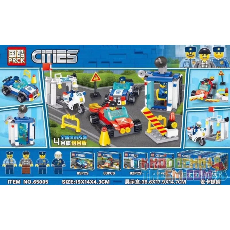 PRCK 65005 non Lego THIẾT LẬP THẺ ĐỂ NẮM BẮT 4 KẾT HỢP bộ đồ chơi xếp lắp ráp ghép mô hình City CITIES Thành Phố