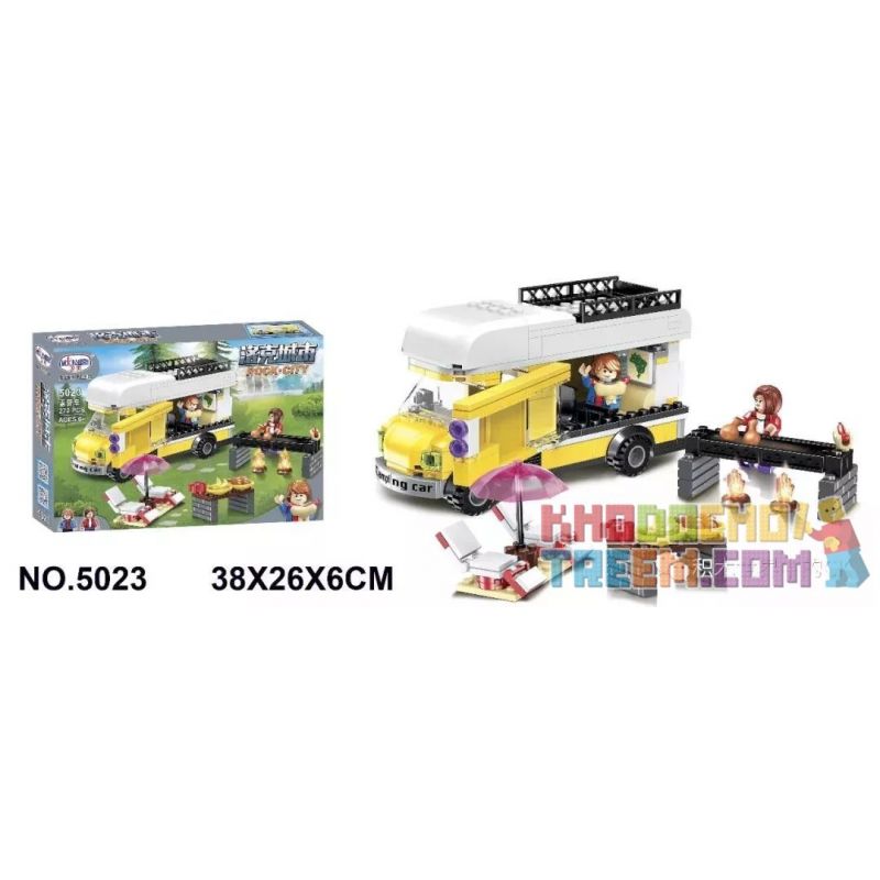 Winner 5023 non Lego CAMPER BAR BBQ PICNIC SUN GHẾ bộ đồ chơi xếp lắp ráp ghép mô hình Rock City Thành Phố Đá 272 khối