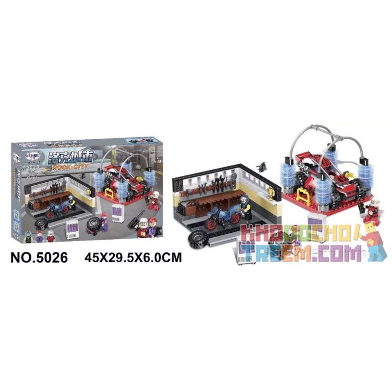 Winner 5026 non Lego CỬA HÀNG SỬA CHỮA Ô TÔ bộ đồ chơi xếp lắp ráp ghép mô hình Rock City Thành Phố Đá