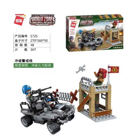 Enlighten 1725 Qman 1725 non  BẺ DÂY bộ đồ chơi xếp lắp ráp ghép mô hình Military Army COMBAT ZONES Quân Sự Bộ Đội 167 khối