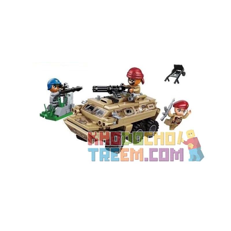 Enlighten 1726 Qman 1726 non  XE BỌC THÉP PHỤC KÍCH bộ đồ chơi xếp lắp ráp ghép mô hình Military Army COMBAT ZONES Quân Sự Bộ Đội 161 khối