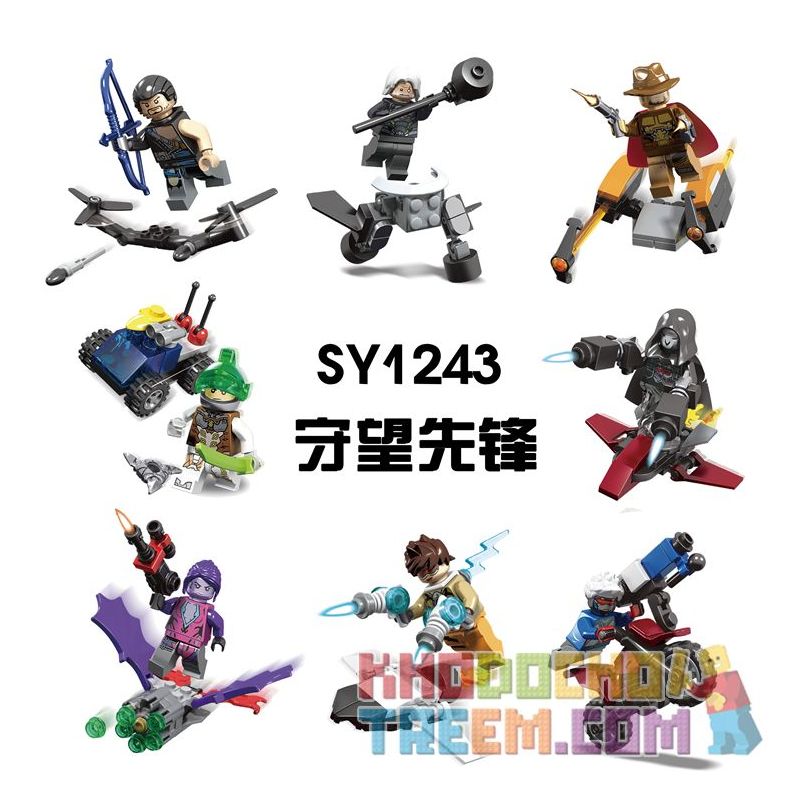 SHENG YUAN SY SY1243 1243 non Lego 8 NHÂN VẬT NHỎ bộ đồ chơi xếp lắp ráp ghép mô hình Overwatch Trò Chơi