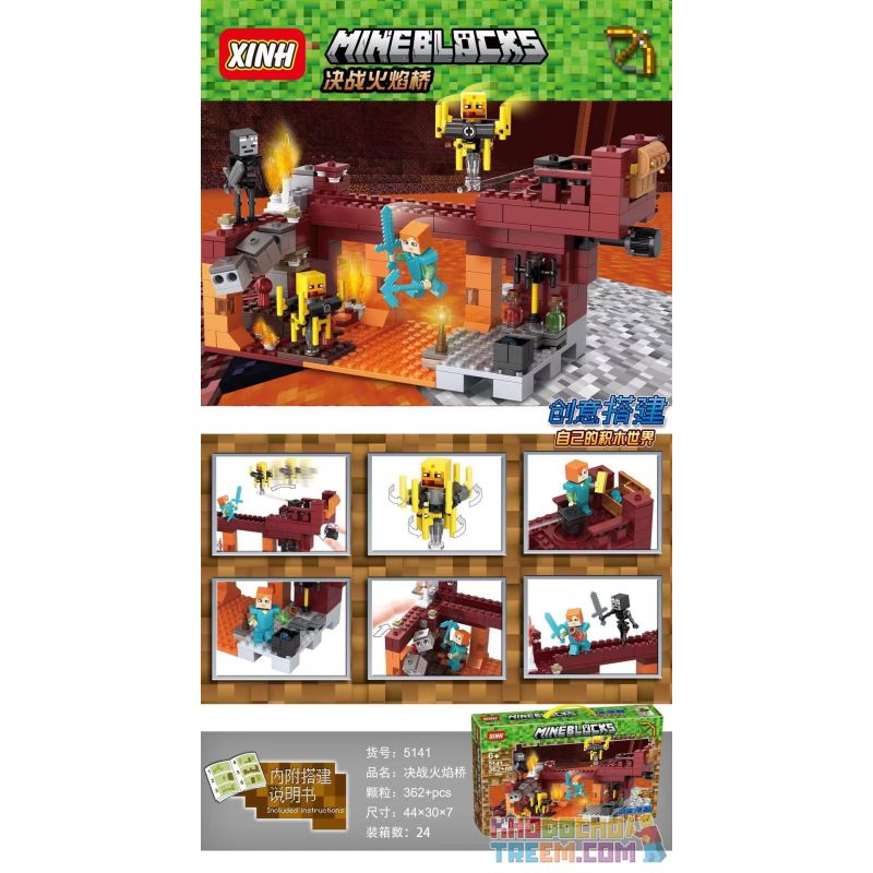 XINH 5141 non Lego TRẬN CẦU LỬA bộ đồ chơi xếp lắp ráp ghép mô hình City MINEBLOCKS Thành Phố 362 khối