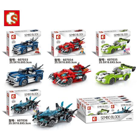 SEMBO 607033 607034 607035 607036 non  XE NỔI TIẾNG 4 款 bộ đồ chơi xếp lắp ráp ghép mô hình Speed Champions Racing Cars FAMOUS CAR Đua Xe Công Thức 674 khối