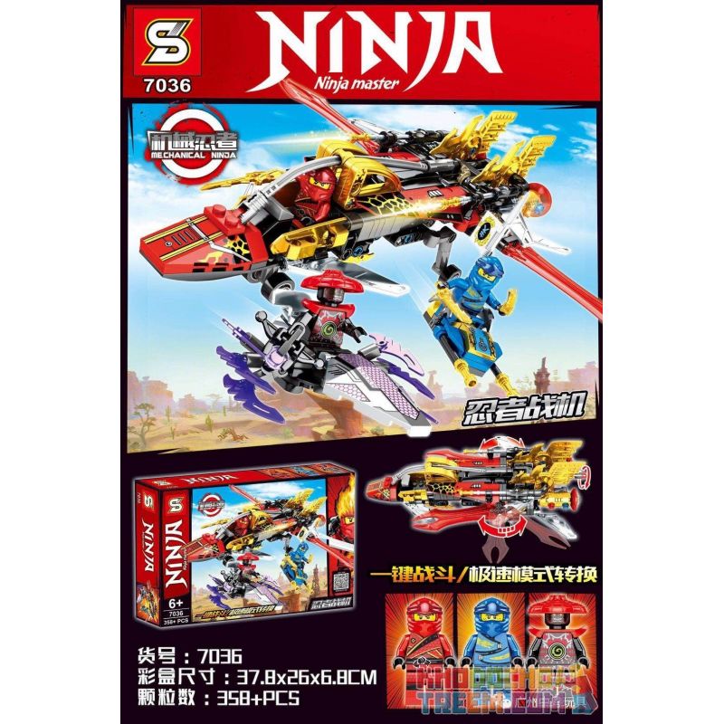 SHENG YUAN SY 7036 non Lego NINJA FIGHTER. bộ đồ chơi xếp lắp ráp ghép mô hình The Lego Ninjago Movie NINJA MASTER Ninja Lốc Xoáy 358 khối
