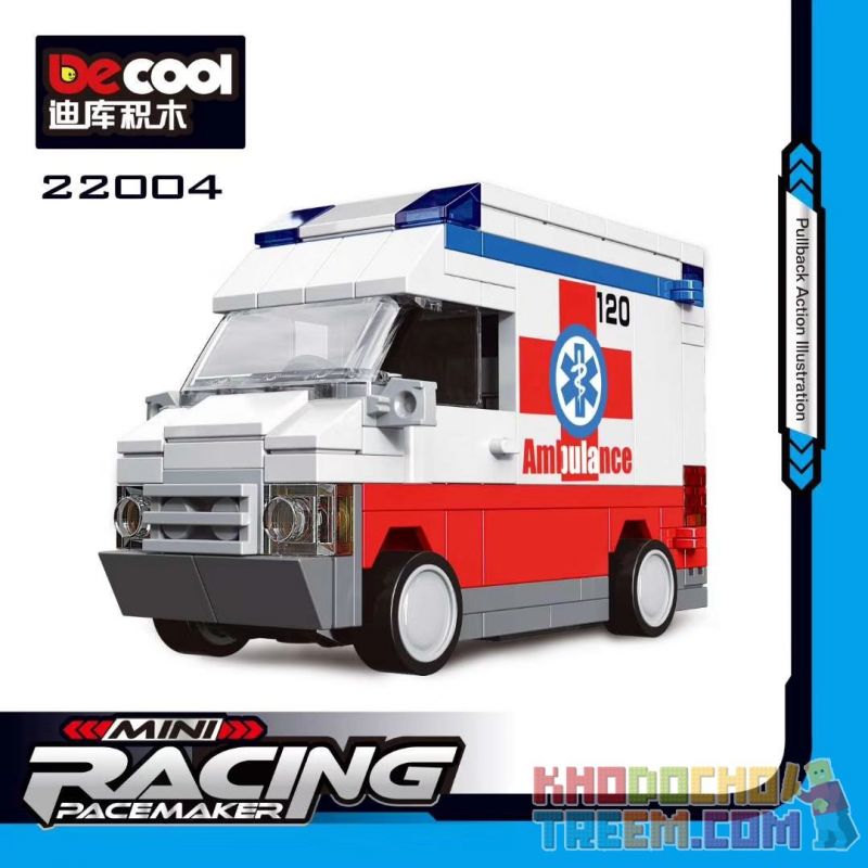 Decool 22004 Jisi 22004 non Lego XE CỨU THƯƠNG bộ đồ chơi xếp lắp ráp ghép mô hình Speed Champions Racing Cars MINI RACING PACEMAKER Đua Xe Công Thức 122 khối