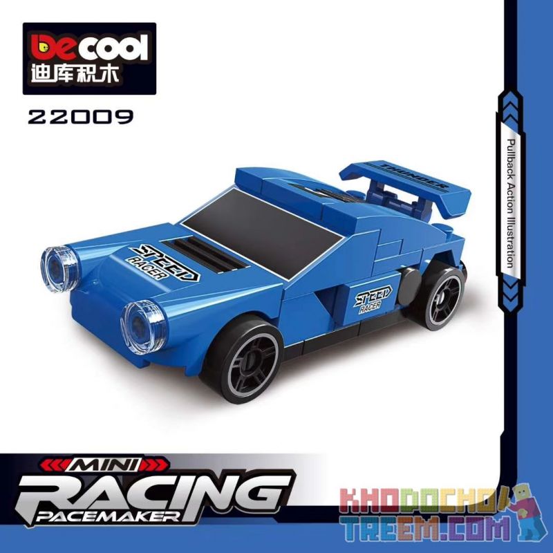 Decool 22009 Jisi 22009 non Lego XE ĐUA MÀU XANH bộ đồ chơi xếp lắp ráp ghép mô hình Speed Champions Racing Cars MINI RACING PACEMAKER Đua Xe Công Thức 49 khối