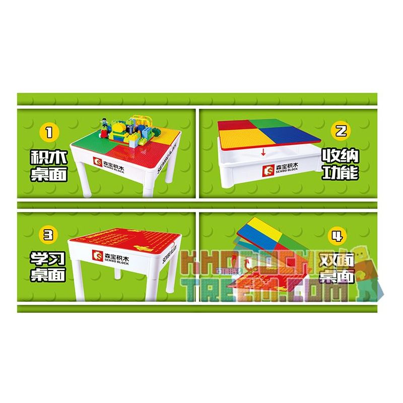 SEMBO S1999 1999 non  BÀN TRÒ CHƠI HỌC ĐA CHỨC NĂNG SENBAO bộ đồ chơi xếp lắp ráp ghép mô hình City LEARNING DESK Thành Phố