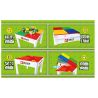 SEMBO S1999 1999 non  BÀN TRÒ CHƠI HỌC ĐA CHỨC NĂNG SENBAO bộ đồ chơi xếp lắp ráp ghép mô hình City LEARNING DESK Thành Phố