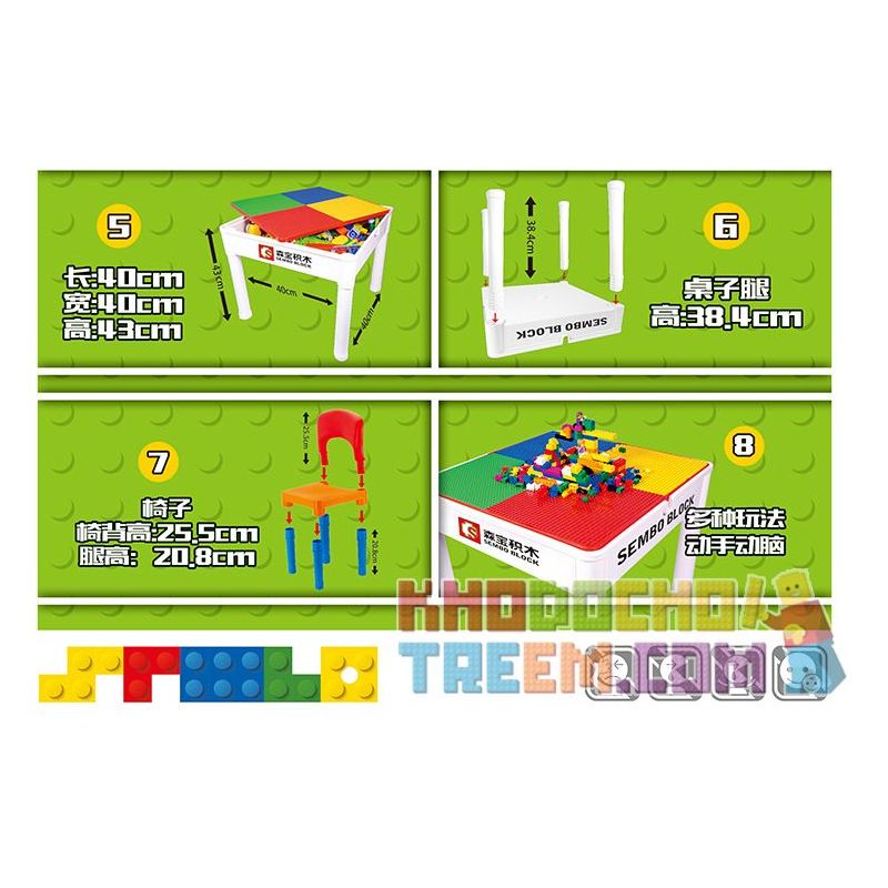 SEMBO S1999 1999 non  BÀN TRÒ CHƠI HỌC ĐA CHỨC NĂNG SENBAO bộ đồ chơi xếp lắp ráp ghép mô hình City LEARNING DESK Thành Phố