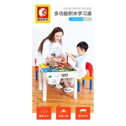 SEMBO S1999 1999 non  BÀN TRÒ CHƠI HỌC ĐA CHỨC NĂNG SENBAO bộ đồ chơi xếp lắp ráp ghép mô hình City LEARNING DESK Thành Phố