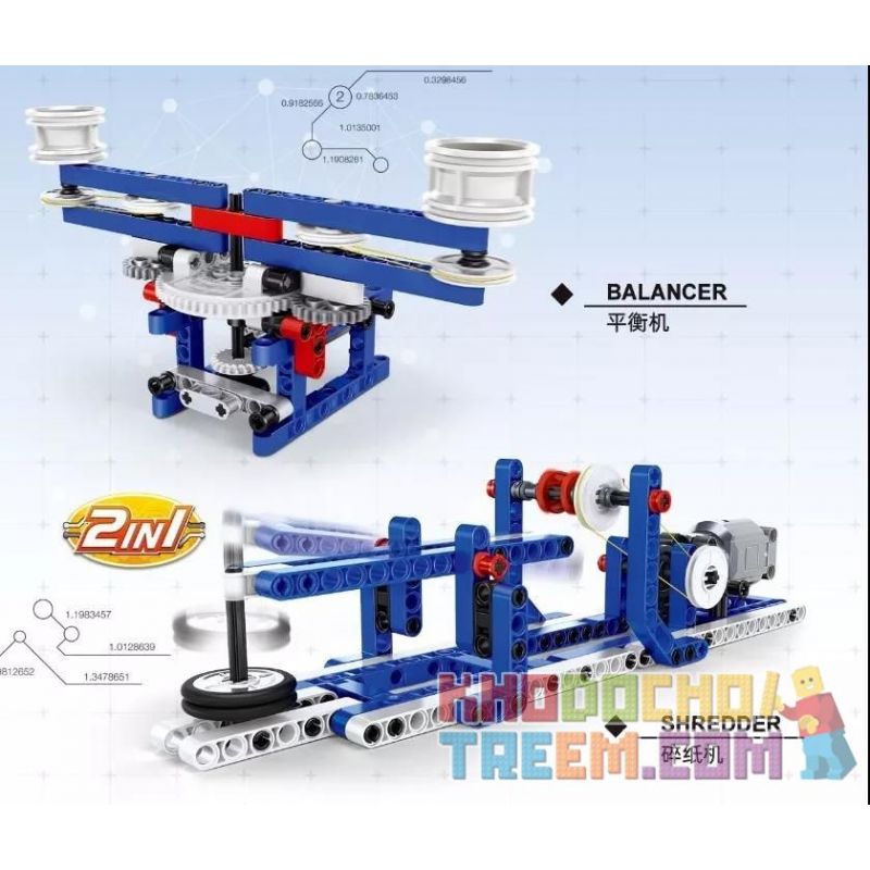 WANGE 3802 non Lego MÁY HỦY GIẤY CÂN BẰNG bộ đồ chơi xếp lắp ráp ghép mô hình Mindstorms STEAM TECHNICAL Lập Trình Khoa Học 180 khối