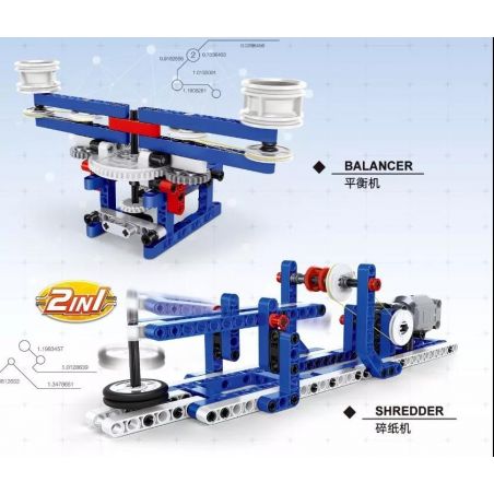 WANGE 3802 non  MÁY HỦY GIẤY CÂN BẰNG bộ đồ chơi xếp lắp ráp ghép mô hình Mindstorms STEAM AL Lập Trình Khoa Học 180 khối