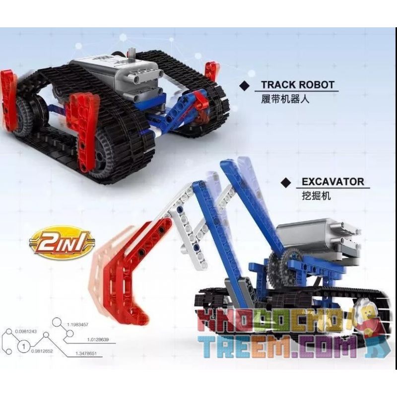 WANGE 3803 non Lego MÁY XÚC RÔ BỐT BÁNH XÍCH bộ đồ chơi xếp lắp ráp ghép mô hình Mindstorms STEAM TECHNICAL Lập Trình Khoa Học 339 khối