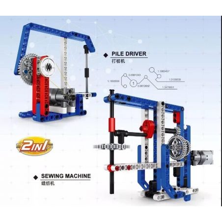 WANGE 3804 non  MÁY MAY ĐÓNG CỌC bộ đồ chơi xếp lắp ráp ghép mô hình Mindstorms STEAM AL Lập Trình Khoa Học 134 khối