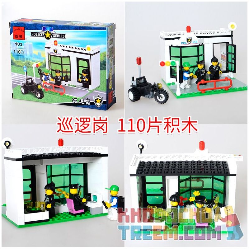 Enlighten 103 Qman 103 non Lego BÀI TUẦN TRA bộ đồ chơi xếp lắp ráp ghép mô hình City POLICE Thành Phố 110 khối