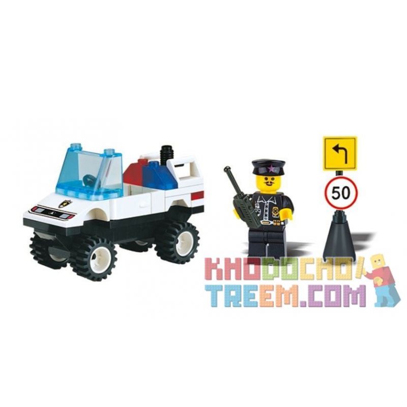 Enlighten 124 Qman 124 non Lego XE CHỈ HUY KHOANH VÙNG bộ đồ chơi xếp lắp ráp ghép mô hình City CASH TRUCK Thành Phố 60 khối