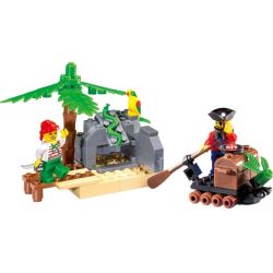 Enlighten 314 Qman 314 non  TRẠM TRUNG CHUYỂN KHO BÁU bộ đồ chơi xếp lắp ráp ghép mô hình Pirates Of The Caribbean Cướp Biển Vùng Caribe 95 khối