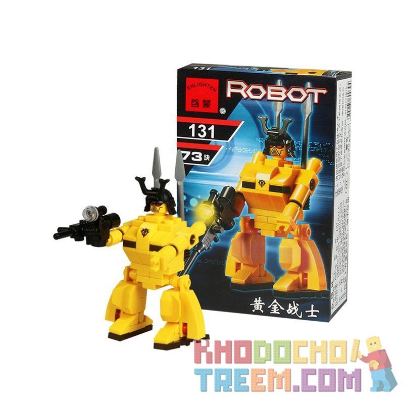 Enlighten 131 Qman 131 non  CHIẾN BINH VÀNG bộ đồ chơi xếp lắp ráp ghép mô hình ROBOT 73 khối
