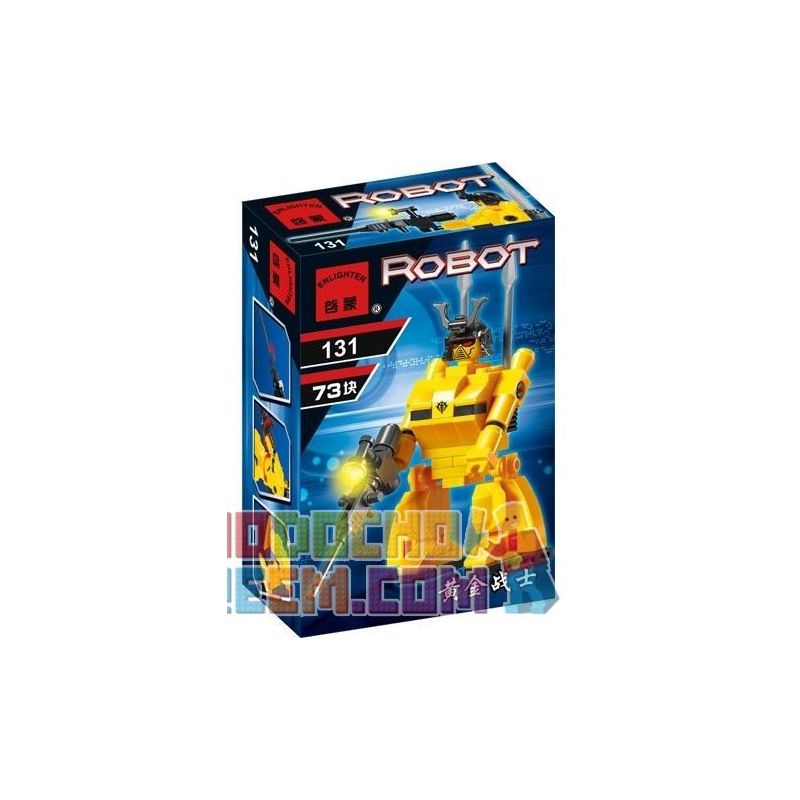 Enlighten 131 Qman 131 non  CHIẾN BINH VÀNG bộ đồ chơi xếp lắp ráp ghép mô hình ROBOT 73 khối