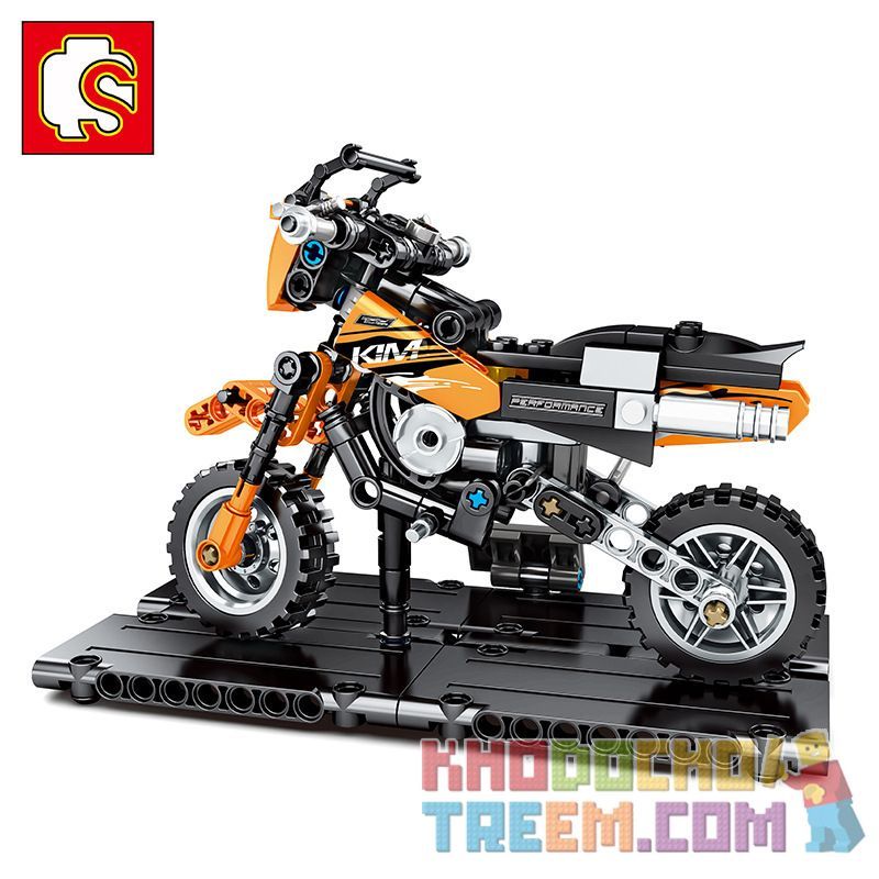 SEMBO 701101 SHENZHEN RAEL ENTERTAINMENT 50009 non  XE MÁY XUYÊN QUỐC GIA KTM bộ đồ chơi xếp lắp ráp ghép mô hình  TECHINQUE MOTORCYCLE Kỹ Thuật Công Nghệ Cao Mô Hình Phương Tiện 209 khối