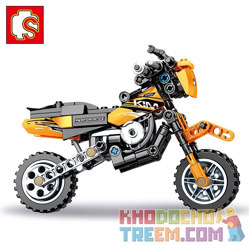 SEMBO 701101 SHENZHEN RAEL ENTERTAINMENT 50009 non  XE MÁY XUYÊN QUỐC GIA KTM bộ đồ chơi xếp lắp ráp ghép mô hình  TECHINQUE MOTORCYCLE Kỹ Thuật Công Nghệ Cao Mô Hình Phương Tiện 209 khối