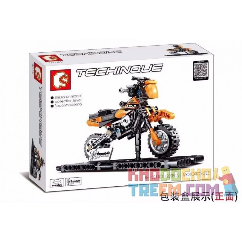 SEMBO 701101 SHENZHEN RAEL ENTERTAINMENT 50009 non  XE MÁY XUYÊN QUỐC GIA KTM bộ đồ chơi xếp lắp ráp ghép mô hình  TECHINQUE MOTORCYCLE Kỹ Thuật Công Nghệ Cao Mô Hình Phương Tiện 209 khối