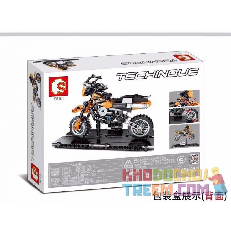 SEMBO 701101 SHENZHEN RAEL ENTERTAINMENT 50009 non  XE MÁY XUYÊN QUỐC GIA KTM bộ đồ chơi xếp lắp ráp ghép mô hình  TECHINQUE MOTORCYCLE Kỹ Thuật Công Nghệ Cao Mô Hình Phương Tiện 209 khối