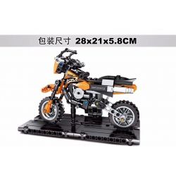 SEMBO 701101 SHENZHEN RAEL ENTERTAINMENT 50009 non  XE MÁY XUYÊN QUỐC GIA KTM bộ đồ chơi xếp lắp ráp ghép mô hình  TECHINQUE MOTORCYCLE Kỹ Thuật Công Nghệ Cao Mô Hình Phương Tiện 209 khối
