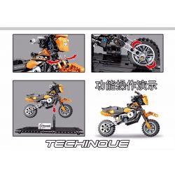 SEMBO 701101 SHENZHEN RAEL ENTERTAINMENT 50009 non  XE MÁY XUYÊN QUỐC GIA KTM bộ đồ chơi xếp lắp ráp ghép mô hình  TECHINQUE MOTORCYCLE Kỹ Thuật Công Nghệ Cao Mô Hình Phương Tiện 209 khối