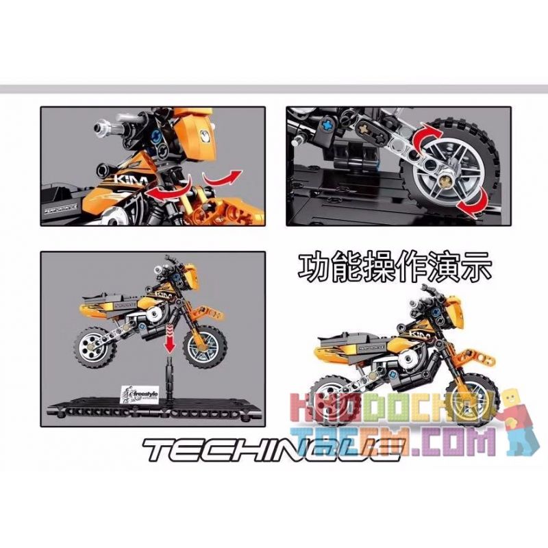 SEMBO 701101 SHENZHEN RAEL ENTERTAINMENT 50009 non  XE MÁY XUYÊN QUỐC GIA KTM bộ đồ chơi xếp lắp ráp ghép mô hình  TECHINQUE MOTORCYCLE Kỹ Thuật Công Nghệ Cao Mô Hình Phương Tiện 209 khối