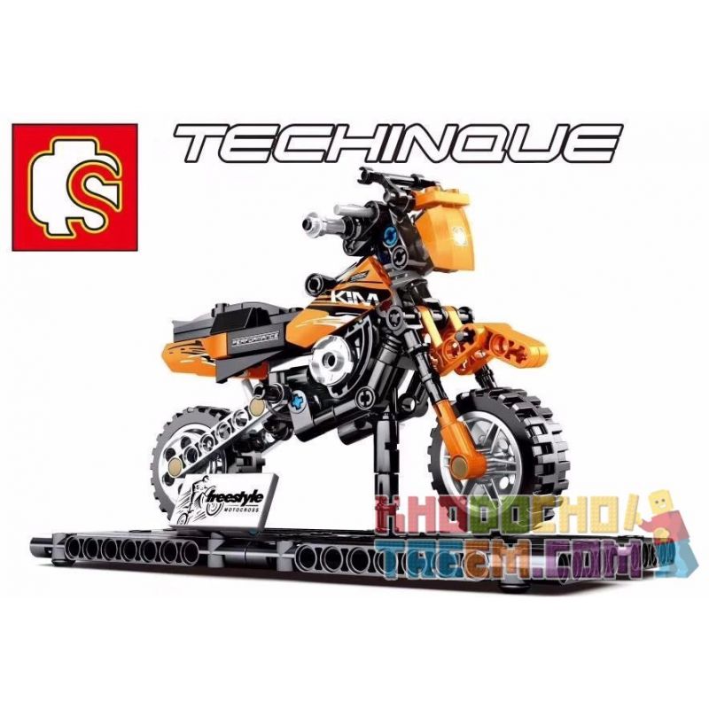 SEMBO 701101 SHENZHEN RAEL ENTERTAINMENT 50009 non  XE MÁY XUYÊN QUỐC GIA KTM bộ đồ chơi xếp lắp ráp ghép mô hình  TECHINQUE MOTORCYCLE Kỹ Thuật Công Nghệ Cao Mô Hình Phương Tiện 209 khối