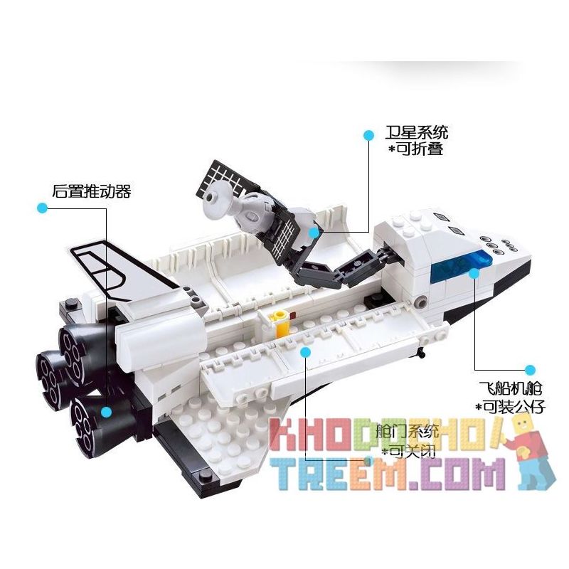 Enlighten 509 Qman 509 non  KHÁM PHÁ TÀU CON THOI bộ đồ chơi xếp lắp ráp ghép mô hình Space SPACE SHUTTLE DISCOVERY Thám Hiểm Không Gian 125 khối