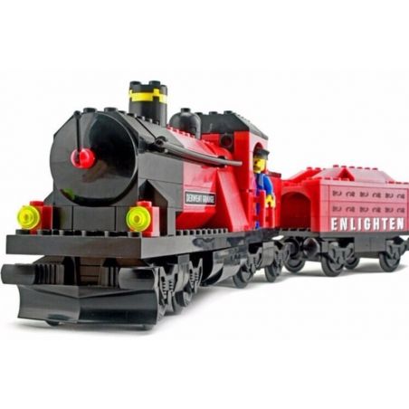 Enlighten 627 Qman 627 non  ĐẦU MÁY HƠI NƯỚC KHAI SÁNG bộ đồ chơi xếp lắp ráp ghép mô hình Trains Tàu Hỏa 168 khối