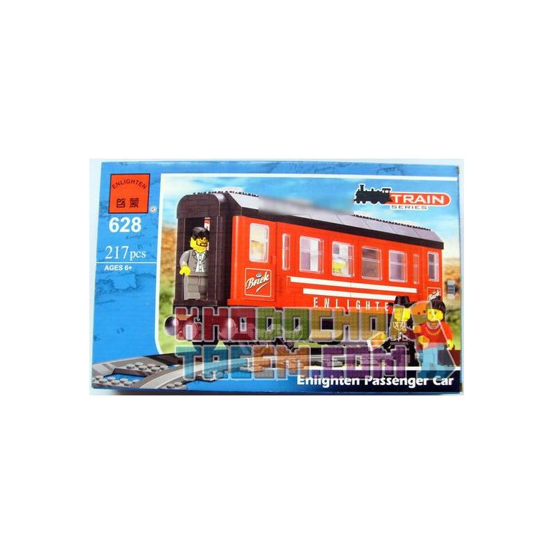 Enlighten 628 Qman 628 non Lego HUẤN LUYỆN VIÊN GIÁC NGỘ bộ đồ chơi xếp lắp ráp ghép mô hình Trains TRAIN ENLIGHTEN PASSENGER CAR Tàu Hỏa 217 khối