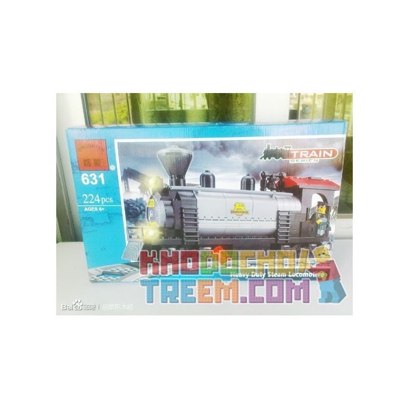 Enlighten 631 Qman 631 non Lego ĐẦU MÁY HƠI NƯỚC NẶNG bộ đồ chơi xếp lắp ráp ghép mô hình Trains Tàu Hỏa 224 khối