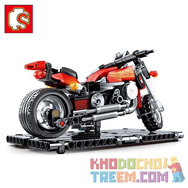 SEMBO 701100 non  MÔ HÌNH XE HARLEY bộ đồ chơi xếp lắp ráp ghép mô hình  TECHINQUE MOTORCYCLE Kỹ Thuật Công Nghệ Cao Mô Hình Phương Tiện 171 khối