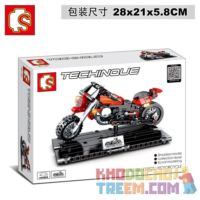SEMBO 701100 non  MÔ HÌNH XE HARLEY bộ đồ chơi xếp lắp ráp ghép mô hình  TECHINQUE MOTORCYCLE Kỹ Thuật Công Nghệ Cao Mô Hình Phương Tiện 171 khối