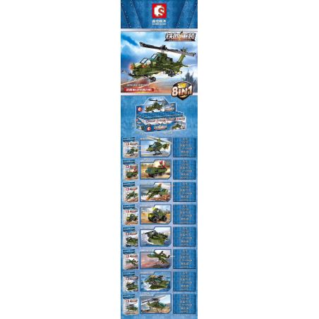SEMBO 105101 105102 105103 105104 105105 105106 105107 105108 non  MÁY BAY TRỰC THĂNG VŨ TRANG WUZHI 10 bộ đồ chơi xếp lắp ráp ghép mô hình Iron Blood Heavy Equipment Đặc Nhiệm Máu Và Sắt 496 khối