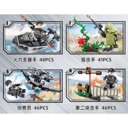 PanlosBrick 630001 Panlos Brick 630001 non  8 CẢNH NHỎ bộ đồ chơi xếp lắp ráp ghép mô hình Tigers TIGERS SPECIAL OP'S FLYING Đặc Nhiệm Cọp 340 khối