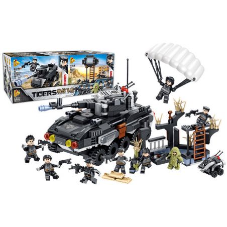 PanlosBrick 630002 Panlos Brick 630002 non  8 CẢNH NHỎ XE BỌC THÉP bộ đồ chơi xếp lắp ráp ghép mô hình Tigers TIGERS SPECIAL OP'S FLYING Đặc Nhiệm Cọp
