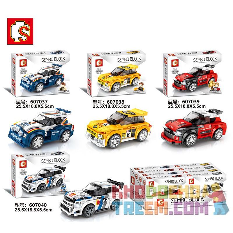 SEMBO 607038 non Lego XE ĐUA RENAULT R5 MAXI TURBO bộ đồ chơi xếp lắp ráp ghép mô hình Speed Champions Racing Cars FAMOUS CAR RALLY RENAULT R5 MAXI TURBO Đua Xe Công Thức 171 khối