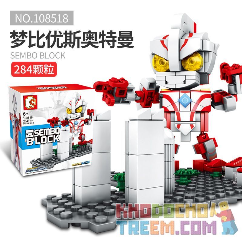 SEMBO 108518 non Lego DREAMIER. bộ đồ chơi xếp lắp ráp ghép mô hình Ultraman SEMBO BLOCK Vệ Binh Vũ Trụ Siêu Nhân Điện Quang 284 khối
