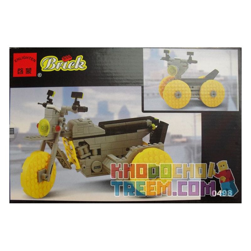 Enlighten 0498 Qman 0498 non  XE MÁY GIÁC NGỘ bộ đồ chơi xếp lắp ráp ghép mô hình Motorcycle Motorbike Xe Hai Bánh