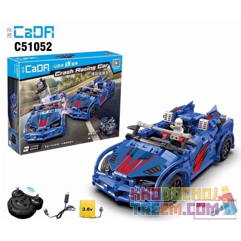DOUBLEE CADA C51052 51052 non  XE VA CHẠM NỔ bộ đồ chơi xếp lắp ráp ghép mô hình  CRASH RACING CAR Kỹ Thuật Công Nghệ Cao Mô Hình Phương Tiện 585 khối