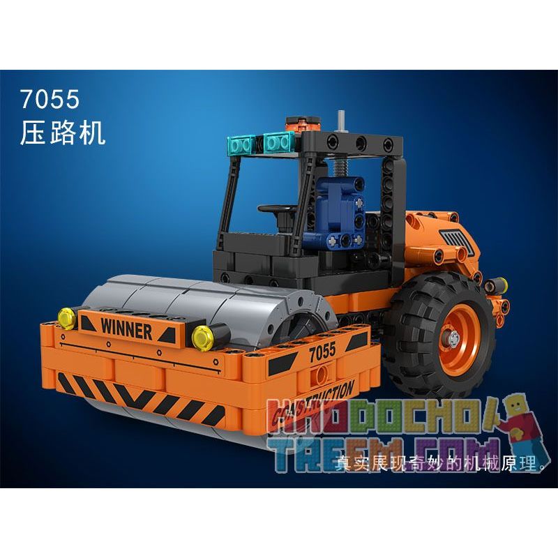 Winner 7055 non Lego TRỤC LĂN bộ đồ chơi xếp lắp ráp ghép mô hình Technic TECHNIQUE COMPACTOR Kỹ Thuật Công Nghệ Cao Mô Hình Phương Tiện 369 khối