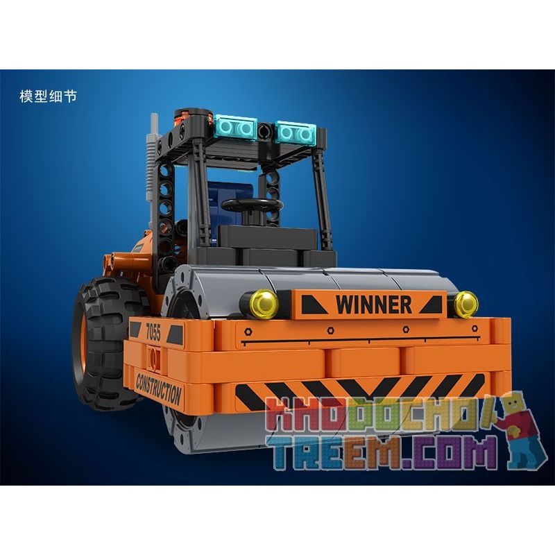 Winner 7055 non  TRỤC LĂN bộ đồ chơi xếp lắp ráp ghép mô hình  TECHNIQUE COMPACTOR Kỹ Thuật Công Nghệ Cao Mô Hình Phương Tiện 369 khối