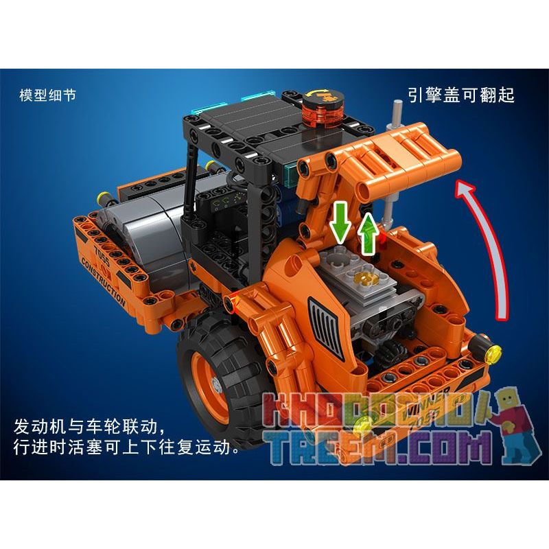 Winner 7055 non  TRỤC LĂN bộ đồ chơi xếp lắp ráp ghép mô hình  TECHNIQUE COMPACTOR Kỹ Thuật Công Nghệ Cao Mô Hình Phương Tiện 369 khối